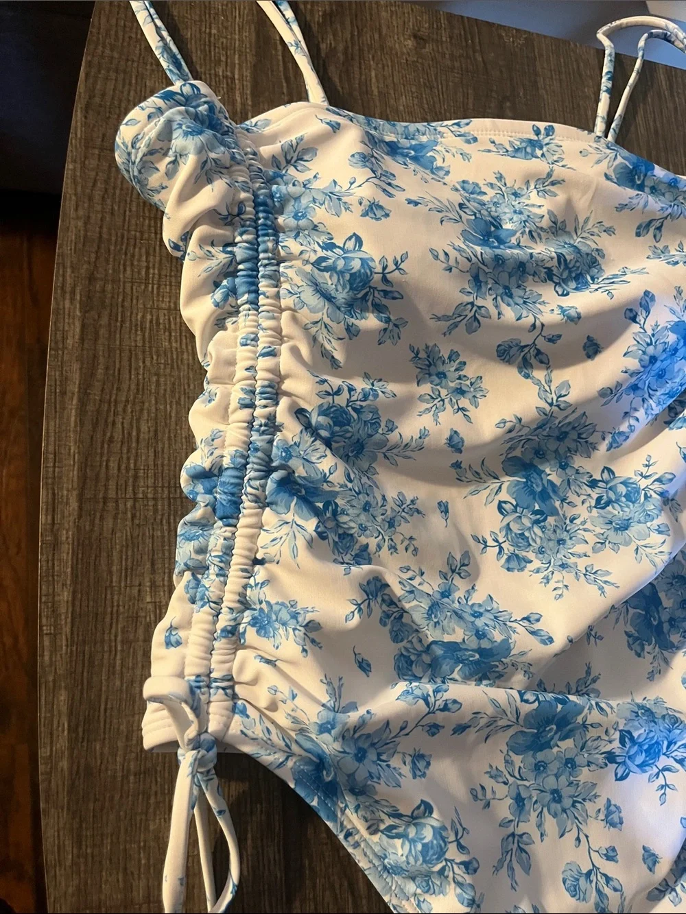 Wild Fable blue floral print one piece swimsuit